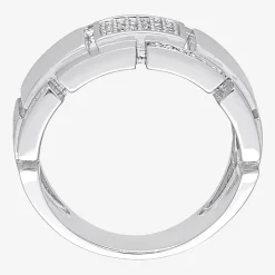 Mens 1/4 CT. T.W. Natural White Diamond Sterling Silver Fashion Ring