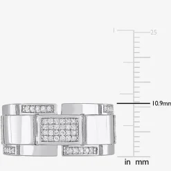 Mens 1/4 CT. T.W. Natural White Diamond Sterling Silver Fashion Ring
