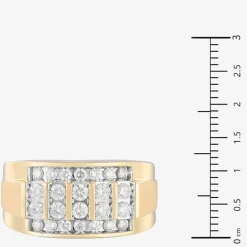 Mens 1 CT. T.W. Natural White Diamond 10K Gold Fashion Ring