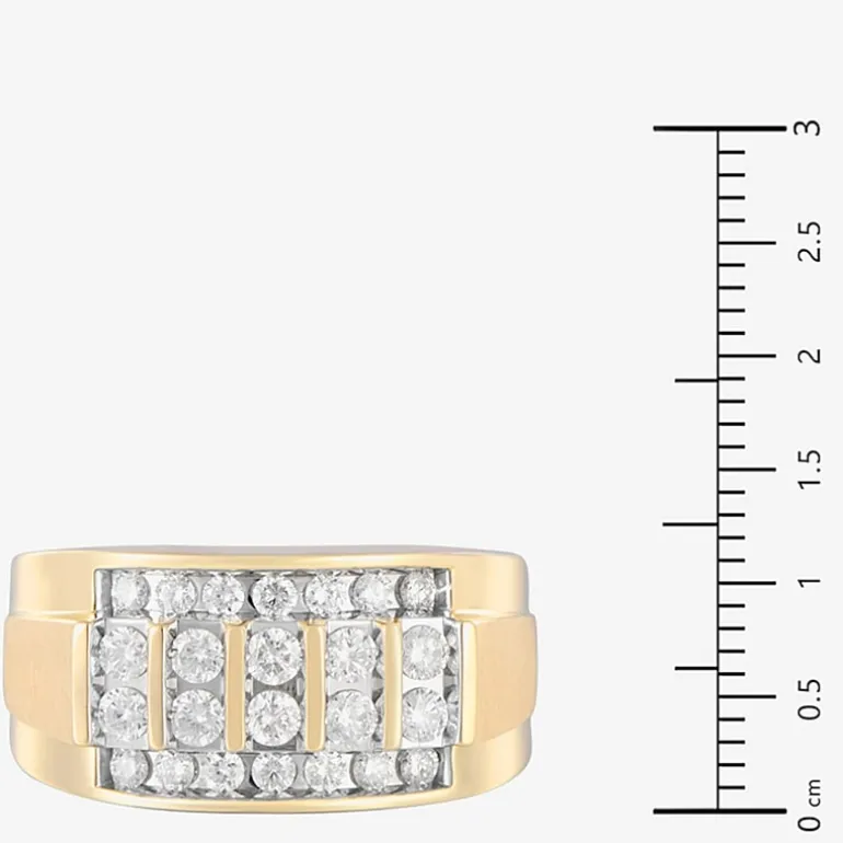 Mens 1 CT. T.W. Natural White Diamond 10K Gold Fashion Ring