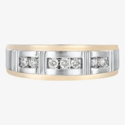 Mens 1/4 CT. T.W. Natural White Diamond 10K Gold Wedding Band