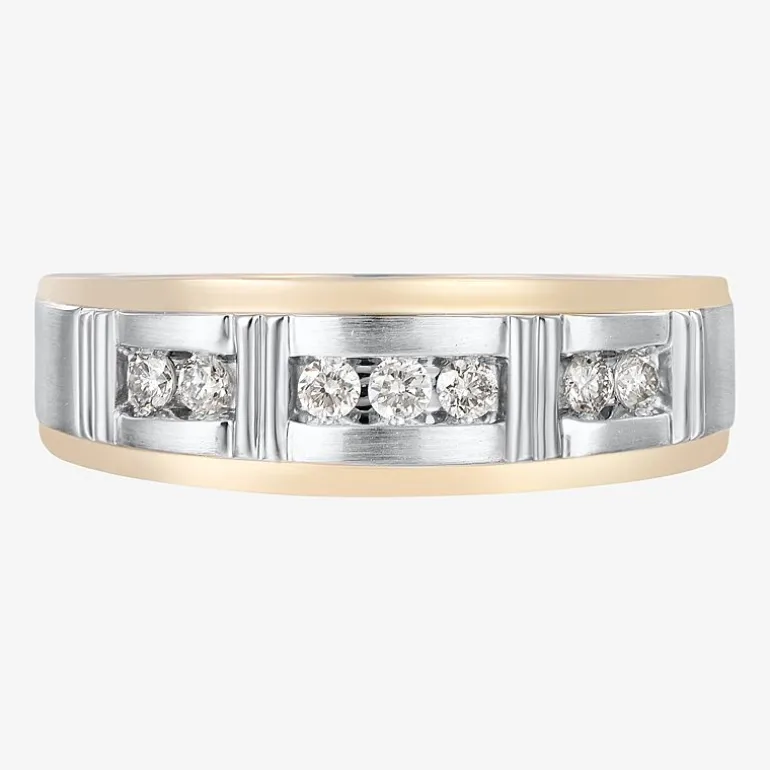 Mens 1/4 CT. T.W. Natural White Diamond 10K Gold Wedding Band