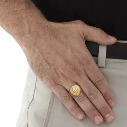 Mens Diamond Accent Natural White Diamond 18K Gold Over Silver Fashion Ring