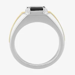 Mens Genuine Black Onyx Sterling Silver Fashion Ring