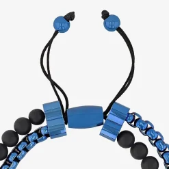 Mens Genuine Stone Beaded Bracelet