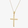 Mens 14K Gold Cross 22 Inch Pendant Necklace