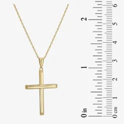 Mens 14K Gold Cross 22 Inch Pendant Necklace