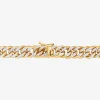 Mens 14K Gold 9 Inch Hollow Curb Chain Bracelet