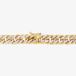 Mens 14K Gold 9 Inch Hollow Curb Chain Bracelet