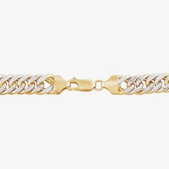 Mens 14K Gold 9 Inch Hollow Curb Chain Bracelet