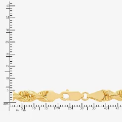Mens 10K Gold 8 1/2 Inch Hollow Rope Chain Bracelet