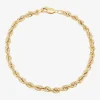 Mens 10K Gold 8 1/2 Inch Hollow Rope Chain Bracelet