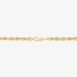 Mens 10K Gold 8 1/2 Inch Hollow Rope Chain Bracelet
