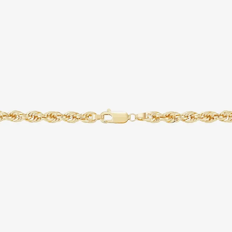 Mens 10K Gold 8 1/2 Inch Hollow Rope Chain Bracelet