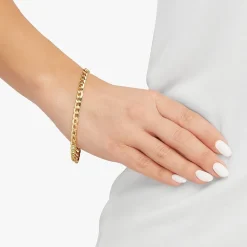 Mens 10K Gold 8.5 - 10 Inch 6mm Semi-Solid Curb Bracelet