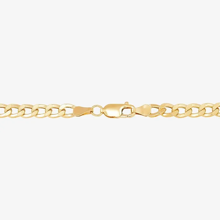 Mens 10K Gold 8.5 - 10 Inch 6mm Semi-Solid Curb Bracelet