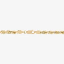 Mens 10K Gold 22 Inch Rope Chain Necklace