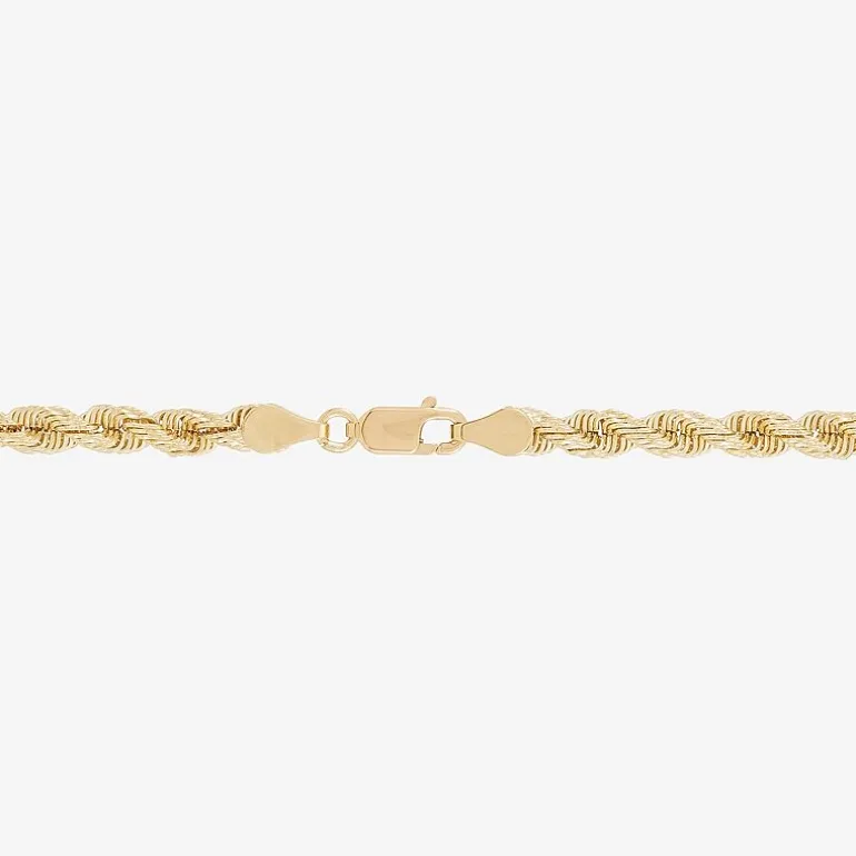 Mens 10K Gold 22 Inch Rope Chain Necklace