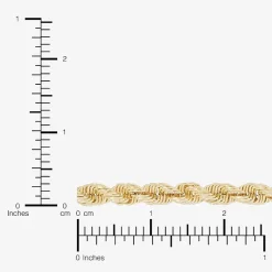 Mens 10K Gold 22 Inch Rope Chain Necklace