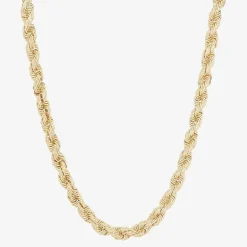 Mens 10K Gold 22 Inch Rope Chain Necklace