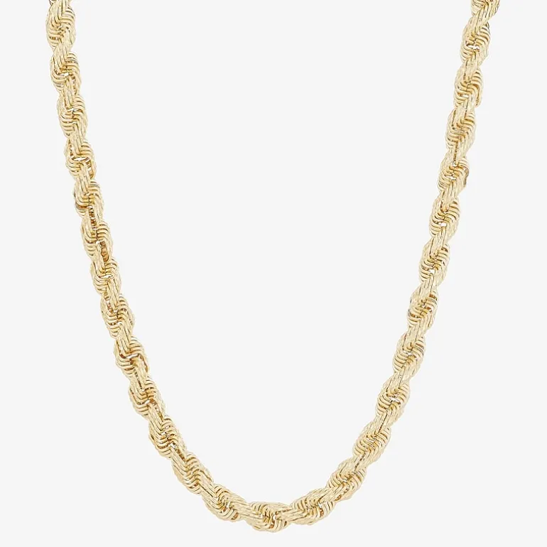 Mens 10K Gold 22 Inch Rope Chain Necklace