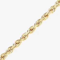 Mens 14K Gold 24 Inch Rope Chain Necklace