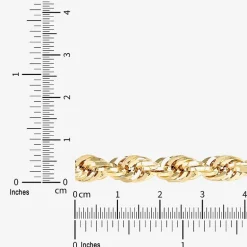 Mens 14K Gold 24 Inch Rope Chain Necklace
