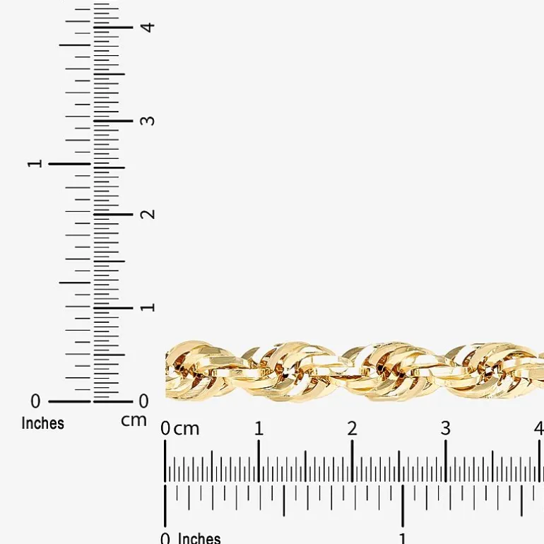 Mens 14K Gold 24 Inch Rope Chain Necklace