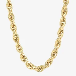 Mens 14K Gold 24 Inch Rope Chain Necklace