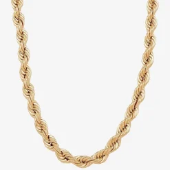 Mens 10K Gold 24 Inch Rope Chain Necklace