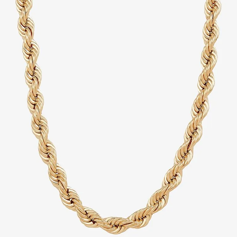 Mens 10K Gold 24 Inch Rope Chain Necklace