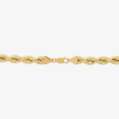 Mens 10K Gold 24 Inch Rope Chain Necklace