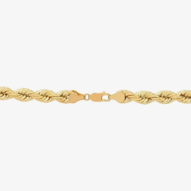 Mens 10K Gold 24 Inch Rope Chain Necklace