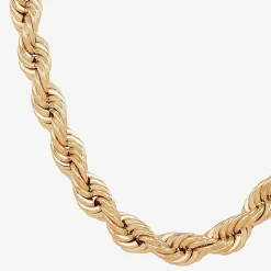 Mens 10K Gold 24 Inch Rope Chain Necklace