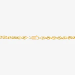 Mens 14K Gold 24 Inch Rope Chain Necklace