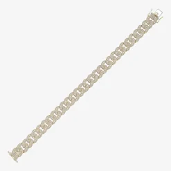 Mens 10K Gold 8 1/2 Inch Semisolid Curb Chain Bracelet