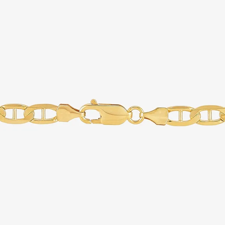 Mens 14K Gold 8 1/2 Inch Solid Link Chain Bracelet