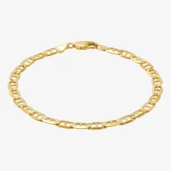Mens 14K Gold 8 1/2 Inch Solid Link Chain Bracelet