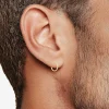 Mens 14K Gold 12mm Round Hoop Earrings