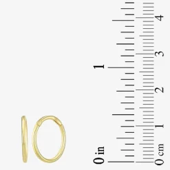 Mens 14K Gold 12mm Round Hoop Earrings