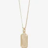 Mens 14K Gold Over Silver Cross Rectangular 22 Inch Pendant Necklace