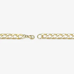 Mens 18K Gold Over Silver 8 1/2 Inch Solid Link Id Bracelet