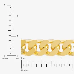 Mens 24K Gold Over Silver 8 1/2 Inch Solid Curb Chain Bracelet