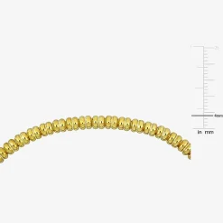Mens 18K Gold Over Silver Titanium Stretch Bracelet