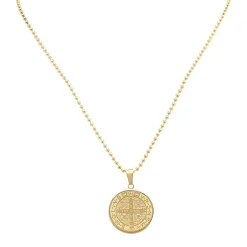 Mens 18K Gold Over Stainless Steel Hypoallergenic 30 Inch Box Chain Necklace