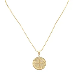 Mens 18K Gold Over Stainless Steel Hypoallergenic 30 Inch Box Chain Necklace