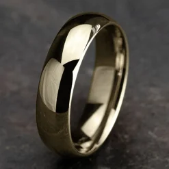 Mens 14K Yellow Gold 6MM Light Comfort-Fit Wedding Band