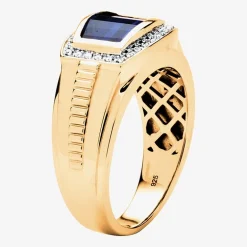 Mens Lab Created Blue Sapphire Fashion Ring
