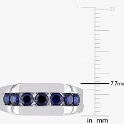 Mens Lab Created Blue Sapphire Sterling Silver Fashion Ring