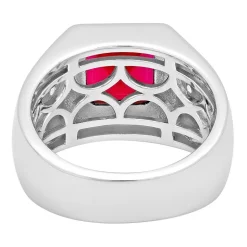 Mens Lab-Created Gemstone & White Sapphire Ring